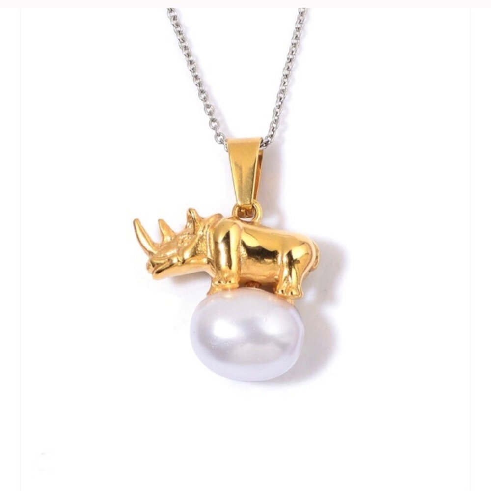 Rhino Necklace with YG Plating